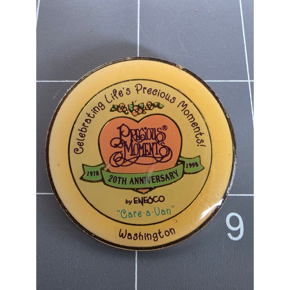 Precious Moments 20th Anniversary Pin 1998 Enesco Care-a-Van Washington Vintage